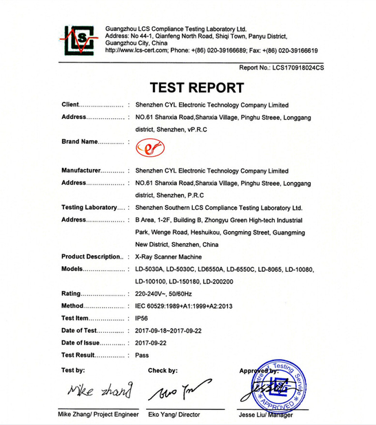 China Shenzhen Chuangyilong Electronic Technology Co., Ltd. Certificações
